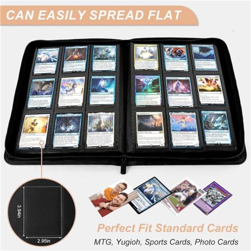 Card Binder for Trading Cards 9 Pocket, TiopLior Zip MTG Card Binders with 432